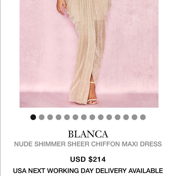 Gorgeous gold / Semi sheer chiffon Maxi Dress - Picture 3 of 5